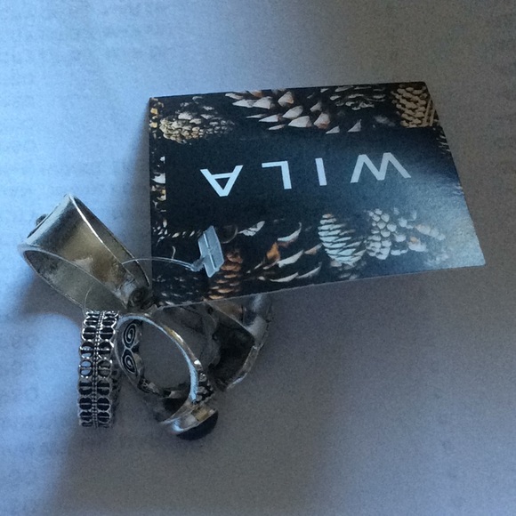 🔥🆕 Silver Black Boho Ring Set - Picture 4 of 5